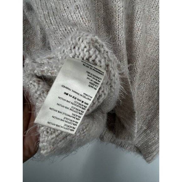Free People Cardigan Medium Womens Creme Brulee Fuzzy Oversized Sweater Soft - Picture 5 of 6